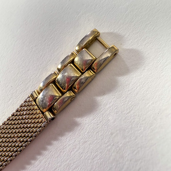 ⌚️ Vintage George Gold-Tone Ladies Dress Watch Diamond-Style Accents Blue Dial - Picture 6 of 11